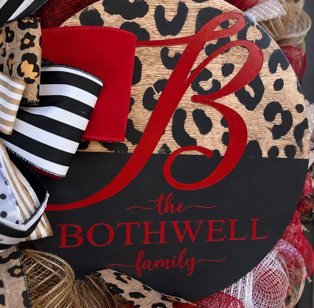 Red & Leopard Estate Wreath