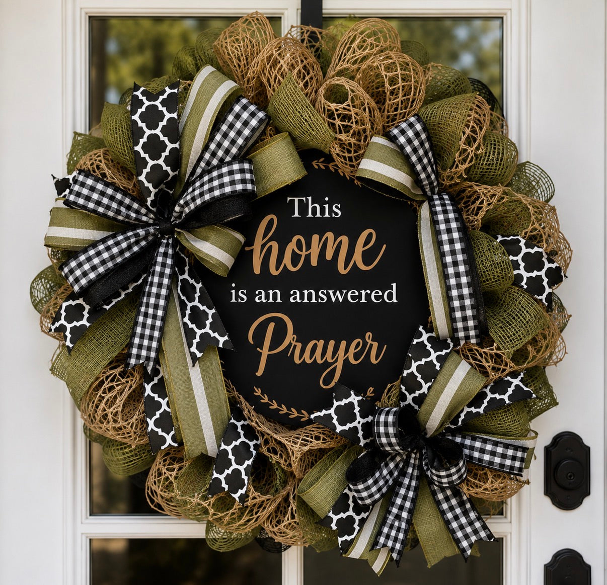Luxury Personalized Wreath & Door Leaner Set | Custom Family Name Front Porch Decor