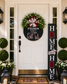 Roll Tide Luxury Porch Décor Set | Alabama-Inspired Wreath & HOME Door Leaner | Crimson Football Front Porch Decor