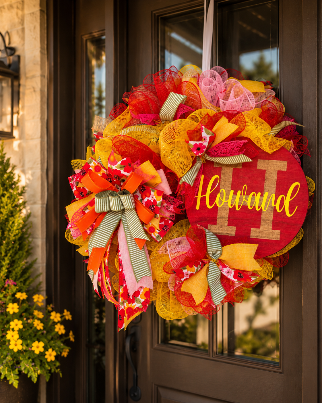 Personalized Summer Mesh Wreath | Custom Name Wreath| Bright Luxury Door Decor | Fuzzy’s World