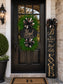 Blessed & Highly Favored Wreath and Door Leaner Set | Luxury Front Porch Decor | Personalized Family Entryway Sign