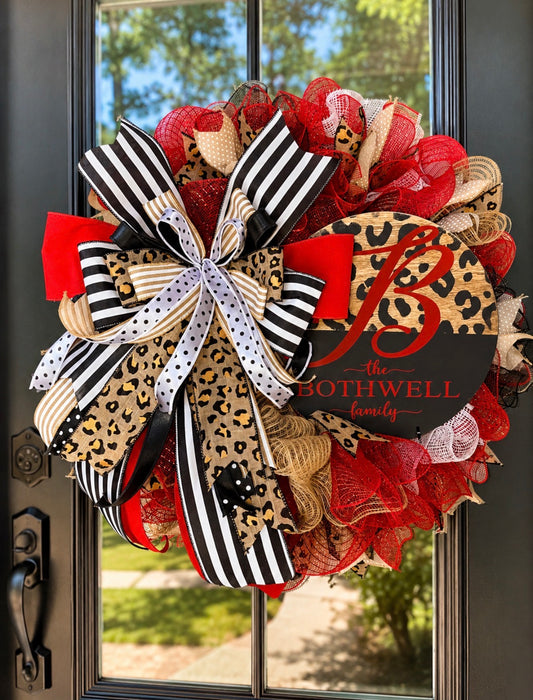 Red & Leopard Estate Wreath