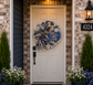 Luxury Navy Blue Home Sweet Home Mesh Wreath | Leopard Ribbon Front Door Wreath | Fuzzy’s World