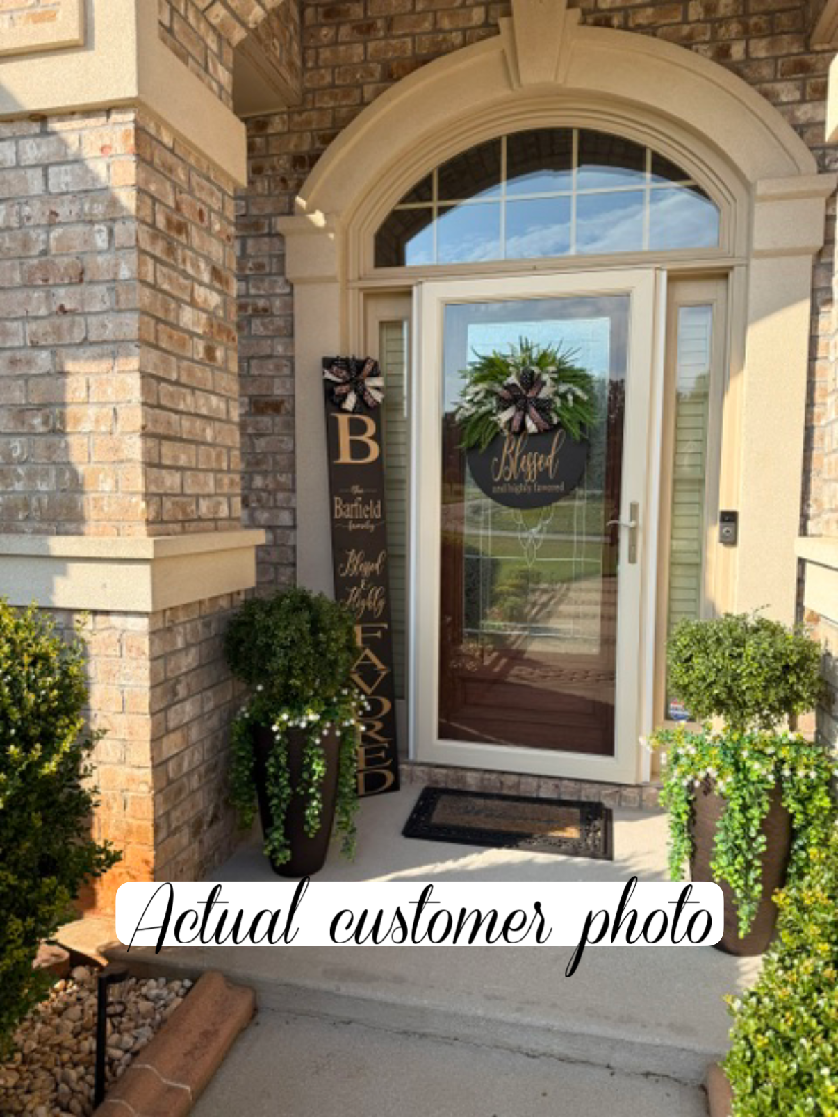Blessed & Highly Favored Luxury Door Hanger with Door Leaner