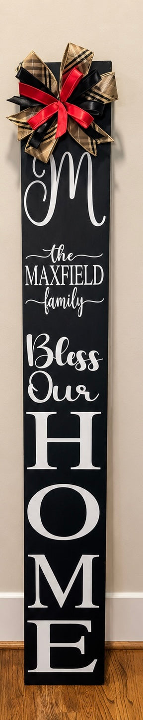 Personalized Front Door Wreath & Door Leaner Set – Bless Our Home