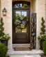 Luxury Personalized Home Sweet Home Wreath & Door Leaner Set | Black, Green & Leopard Front Door Décor