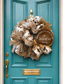 Personalized Family Name Wreath for Front Door | Luxury Neutral Burlap Mesh Wreath | Realtor Closing Gift | Housewarming Decor