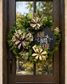 Luxury Personalized Home Sweet Home Wreath & Door Leaner Set | Black, Green & Leopard Front Door Décor