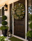 Luxury Olive Green "Sweep Round Your Own Front Door" Mesh Wreath | Handmade Front Door Wreath | Everyday Porch Decor