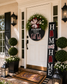 Roll Tide Luxury Porch Décor Set | Alabama-Inspired Wreath & HOME Door Leaner | Crimson Football Front Porch Decor