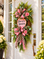 Home of a Survivor™ Pink & Leopard Luxury Wreath | Cancer Survivor Front Door Decor