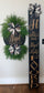 Blessed & Highly Favored Luxury Greenery Wreath | Interchangeable Holiday Bow Front Door Wreath | Black, Tan & Leopard Home Décor