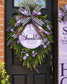 💜 Purple Reign Personalized Front Porch Wreath & Door Leaner Set