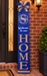 Personalized Blue & Tan Front Porch Set – Wreath & Custom Door leaner