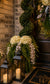 Luxury Single Door Porch Makeover Collection | Custom Wreath, Topiary, Lanterns & Personalized Door Leaner | Farmhouse Front Porch Decor