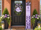 💜 Purple Reign Personalized Front Porch Wreath & Door Leaner Set