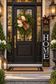 Autumn After Dark Luxury Wreath | Black, Burnt Orange & Gold Hydrangea Front Door Wreath