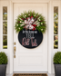 Roll Tide Luxury Porch Décor Set | Alabama-Inspired Wreath & HOME Door Leaner | Crimson Football Front Porch Decor